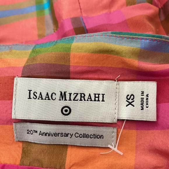 Isaac Mizrahi Size XS 100% Silk Rainbow Plaid Fit & Flare Slip Dress - Picture 11 of 12